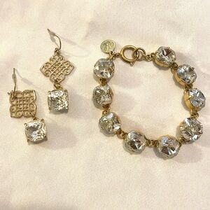 Swarovski crystal bracelet and earring set
